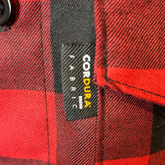 Cordura Red & Black Plaid combat wool Button Down Shirt XL - Picture 2 of 8